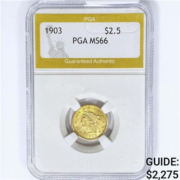 1903 $2.50 Gold Quarter Eagle PGA MS66