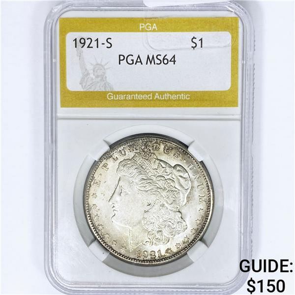 1921-S Silver Peace Dollar PGA MS64