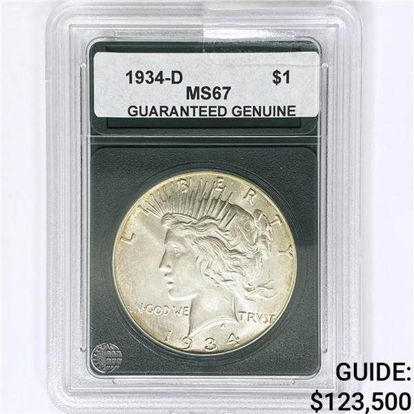 1934-D Silver Peace Dollar GG MS67