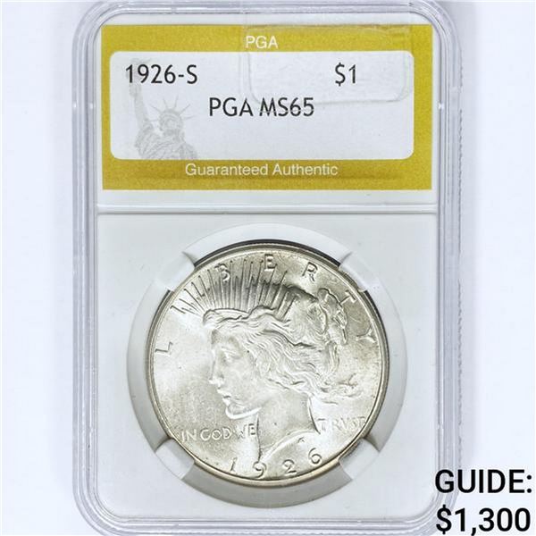 1926-S Silver Peace Dollar PGA MS65