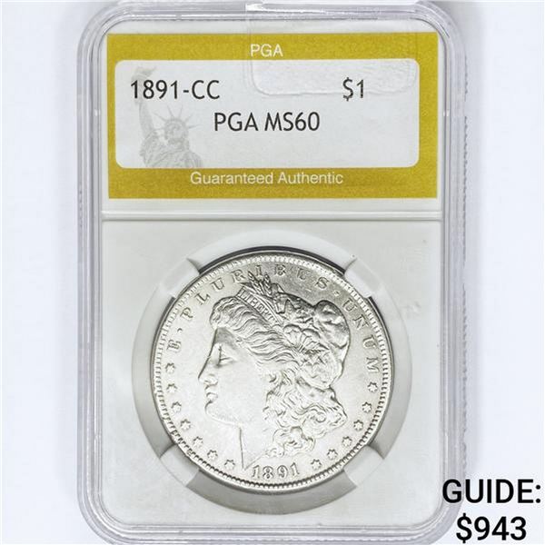 1891-CC Morgan Silver Dollar PGA MS60