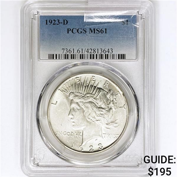 1923-D Silver Peace Dollar PCGS MS61