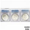 Image 1 : 1922-D Set (3) Silver Peace Dollar PCGS AU58