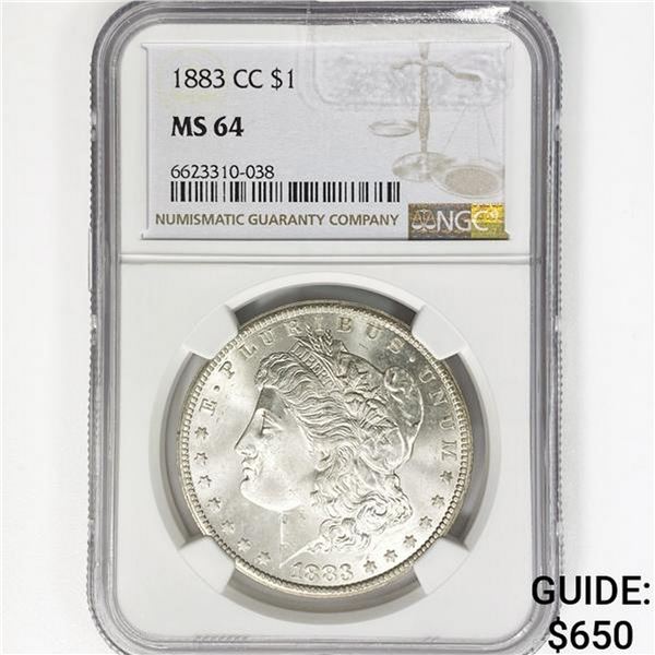 1883-CC Morgan Silver Dollar NGC MS64