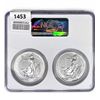 Image 2 : 2023 G.Britain Silv. 2P Set-FR NGC MS69 QEII & K.