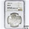 Image 1 : 1890-S Morgan Silver Dollar NGC MS62