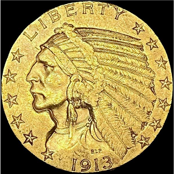 1913-S $5 Gold Half Eagle NEARLY UNCIRCULATED