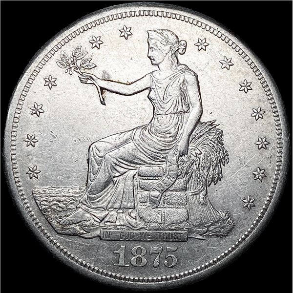 1875-S Silver Trade Dollar CLOSELY UNCIRCULATED