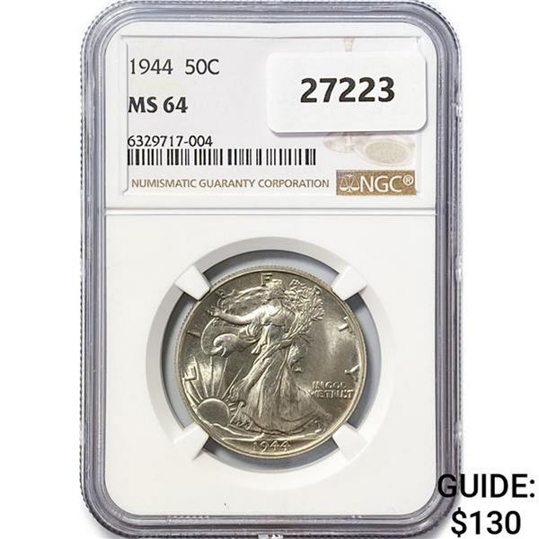 1944 Walking Liberty Half Dollar NGC MS64