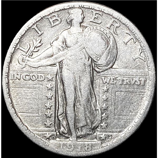 1918-D Standing Liberty Quarter LIGHTLY CIRCULATED