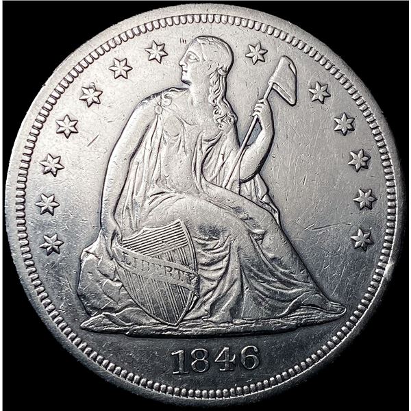 1846 Seated Liberty Dollar NEARLY UNCIRCULATED