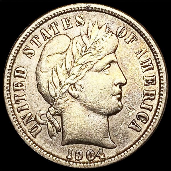 1904 Barber Dime NEARLY UNCIRCULATED