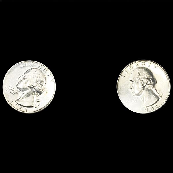 (2) 1941 Washington Quarters CHOICE PROOF