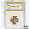 Image 1 : 1902 Indian Head Cent PGA MS65 RED
