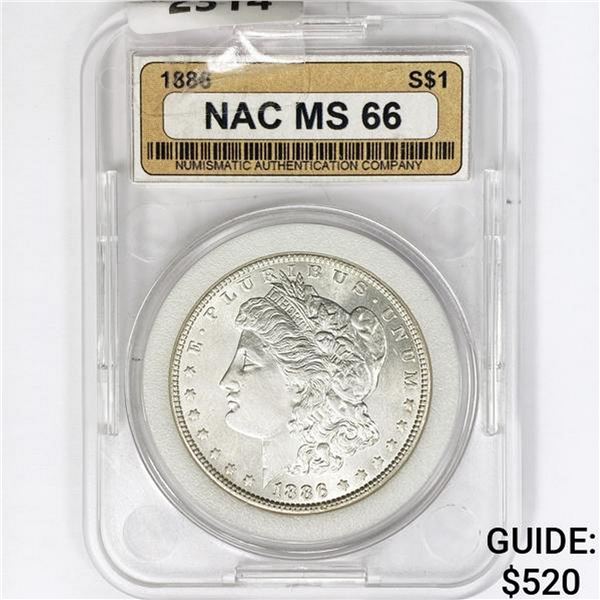 1886 Morgan Silver Dollar NAC MS66