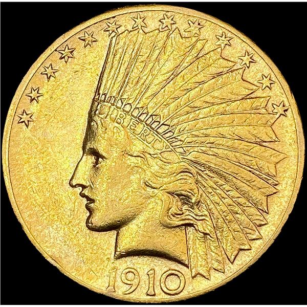 1910-S $10 Gold Eagle LIGHTLY CIRCULATED