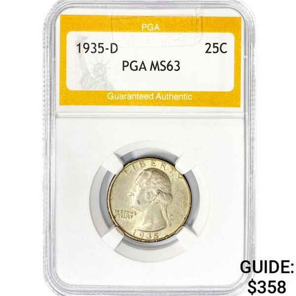 1935-D Washington Silver Quarter PGA MS63