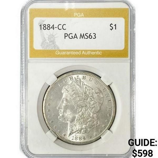 1884-CC Morgan Silver Dollar PGA MS63