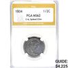 Image 1 : 1804 Draped Bust Half Cent PGA MS62 Spike Chin C-6