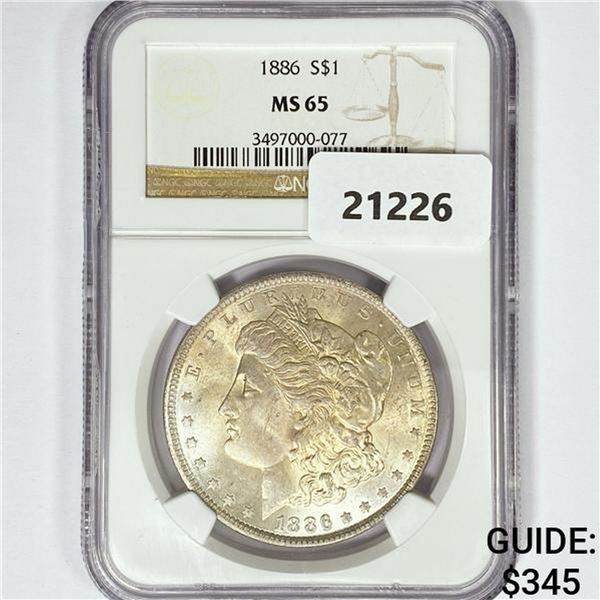 1886 Morgan Silver Dollar NGC MS65