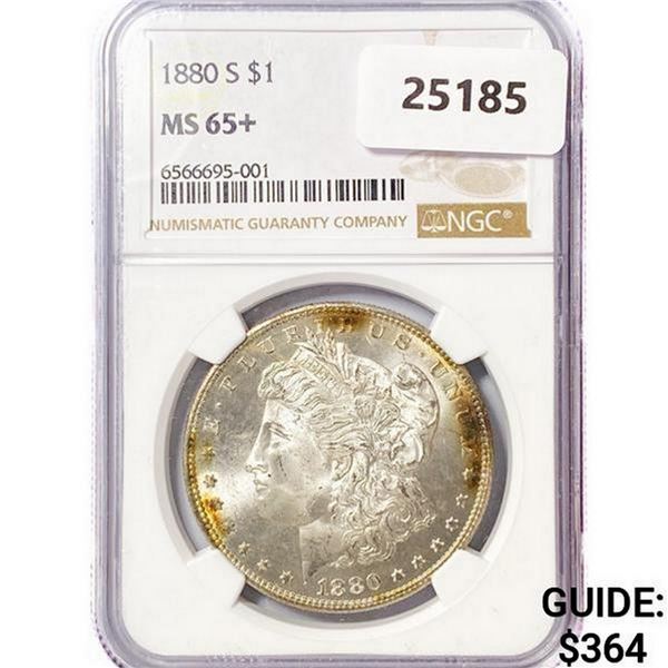 1880-S Morgan Silver Dollar NGC MS65+