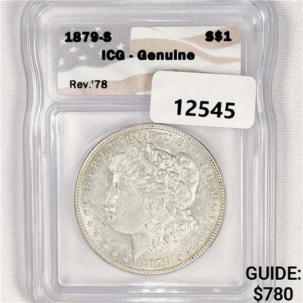 1879-S Rev 78 Morgan Silver Dollar ICG Genuine