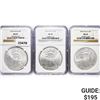 Image 1 : 2010 Set (3) American Silver Eagles NGC MS69