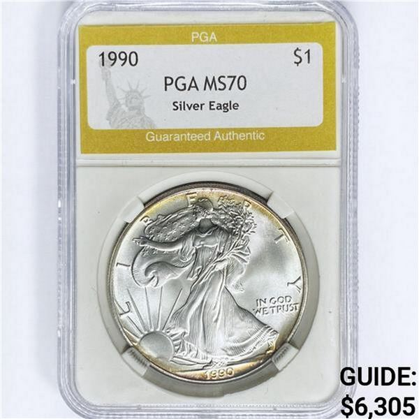 1990 American Silver Eagle PGA MS70