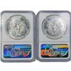 Image 2 : 1987 American Silver Eagle Set (2) NGC MS69