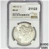 Image 1 : 1883-CC Morgan Silver Dollar NGC MS63