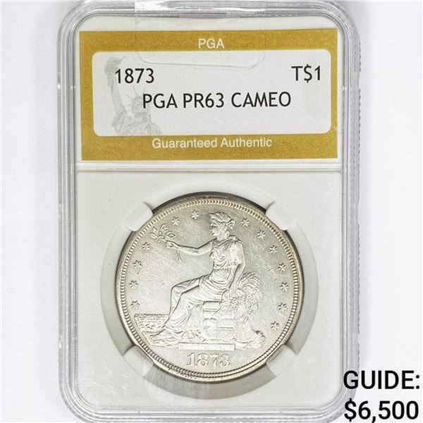 1873 Silver Trade Dollar PGA PR63 CAM