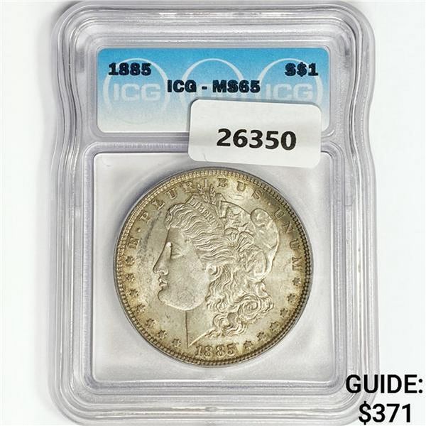 1885 Morgan Silver Dollar ICG MS65