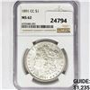 Image 1 : 1891-CC Morgan Silver Dollar NGC MS62