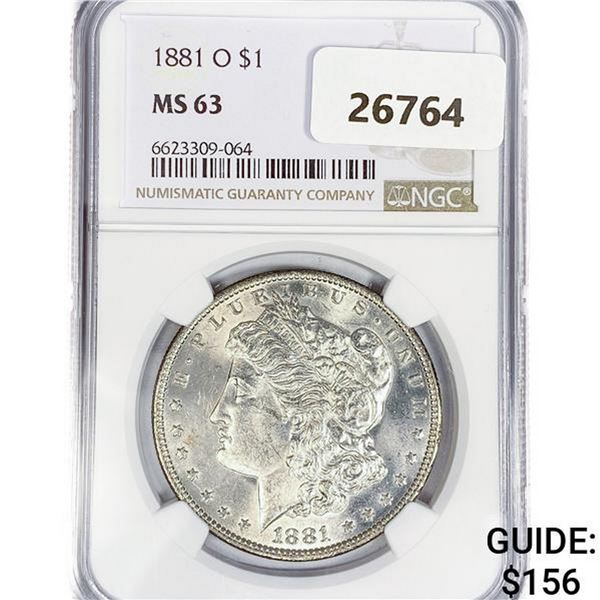 1881-O Morgan Silver Dollar NGC MS63