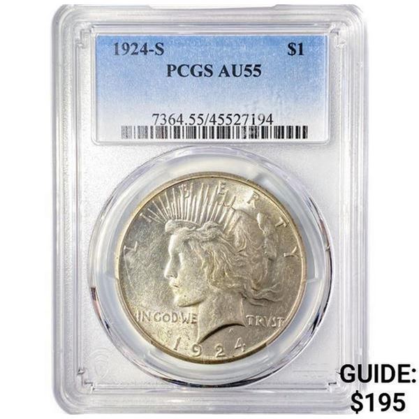 1924-S Silver Peace Dollar PCGS AU55