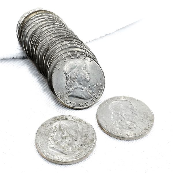 1953 Franklin Half Dollar Roll (20 Coins)