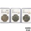 Image 1 : 1974 Set (3) Eisenhower Silver Dollars NGC MS65