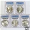 Image 1 : 1922-D Set (5) Silver Peace Dollar PCGS MS61