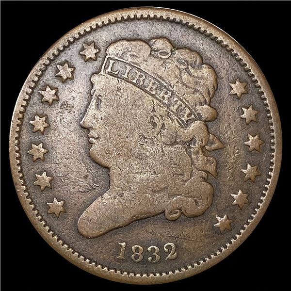 1832 Classic Head Half Cent LIGHTLY CIRCULATED