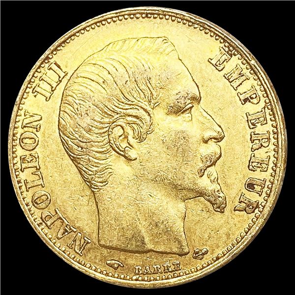 1858-A France .1867oz Gold 20 Francs CLOSELY UNCIR