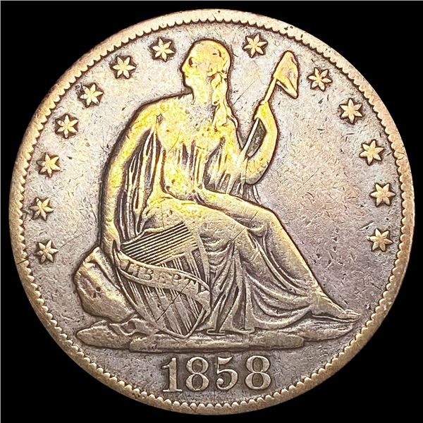 1858-O Seated Liberty Half Dollar NICELY CIRCULATE