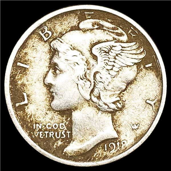 1918-D Mercury Dime ABOUT UNCIRCULATED