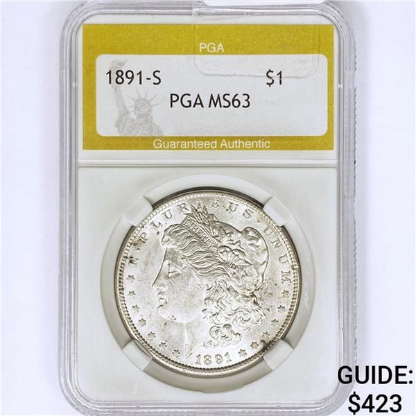 1891-S Morgan Silver Dollar PGA MS63