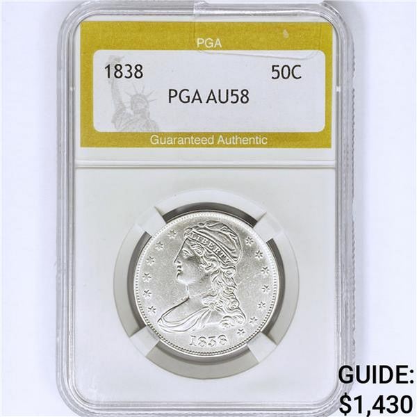 1838 Capped Bust Half Dollar PGA AU58