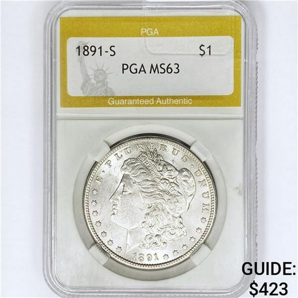 1891-S Morgan Silver Dollar PGA MS63