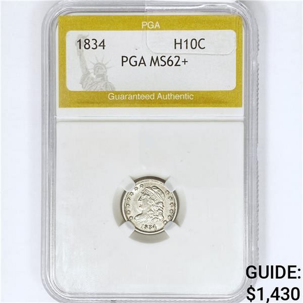 1834 Capped Bust Half Dime PGA MS62+