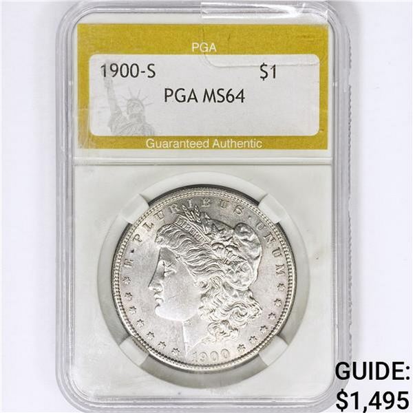 1900-S Morgan Silver Dollar PGA MS64