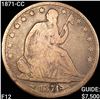 Image 1 : 1871-CC Seated Liberty Half Dollar Arrows NICELY CIRCULATED