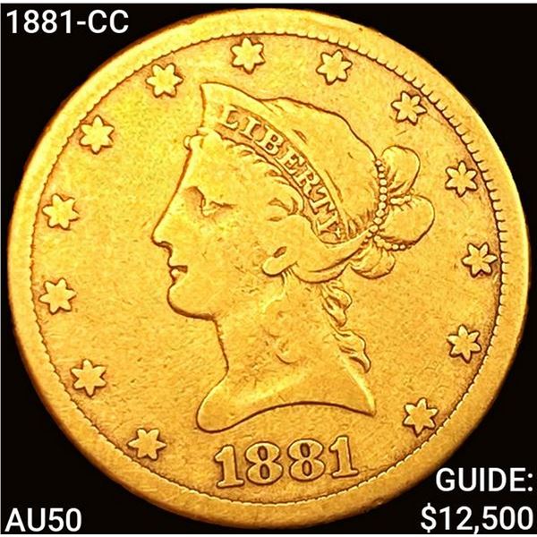 1881-CC $10 Gold Eagle ABOUT UNCIRCULATED