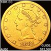 Image 1 : 1881-CC $10 Gold Eagle ABOUT UNCIRCULATED